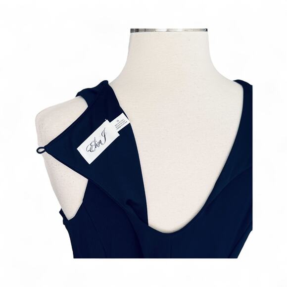 Eliza J Blue Geo Scarf Print Maxi Dress with Pink Sash 10 - Picture 4 of 5